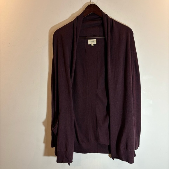WILFRED Sz S Open Front Cardigan Silk Cotton Cashmere Blend With Pockets Aritzia - Picture 1 of 9